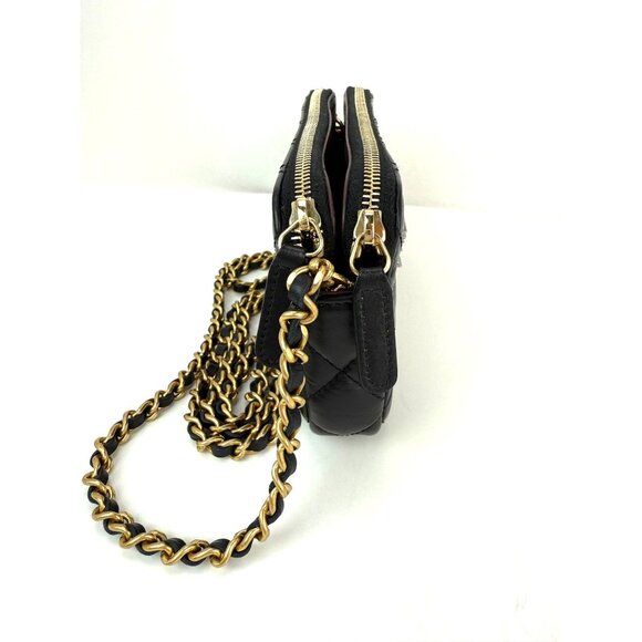 Chanel Lucky Charms 2.55 Black Double Zip WOC Wallet Clutch Bag - Picture 5 of 16